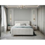 MID.YOU POSTELJA Z VZMETNICO 200 cm x 200 cm , les, tekstil, leseni material bež | Shoptok.si