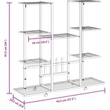  Stalak za cvijeće s kotačima 94,5x24,5x91,5 cm crni željezni | shoptok.hr