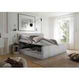 MID.YOU POSTELJA BOXSPRING 183 cm x 200 cm , tekstil, leseni material svetlo siva | Shoptok.si
