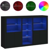  Komoda z LED lučkami črna 162x37x100 cm | Shoptok.si