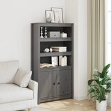  Visoka komoda siva 80 x 35 x 154 cm od masivne borovine | shoptok.hr