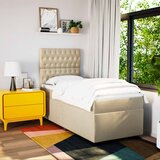  Okvir kreveta s oprugama i madrac krem 80x200 cm od tkanine | shoptok.hr