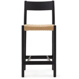 Kave Home Crna/u prirodnoj boji barska stolica od punog hrasta (visine sjedala 65 cm) Yalia – | shoptok.hr