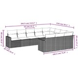  10-dijelni set vrtnih sofa od poliratana s jastucima smeđi | shoptok.hr