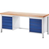 RAU delovna miza z ogrodjem, 8 predalov velikosti l, globina 700 mm, širina 1500 mm | Shoptok.si