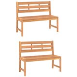 3-dijelni vrtni blagovaonski set od masivne tikovine Smeđa 140 cm table length | shoptok.hr