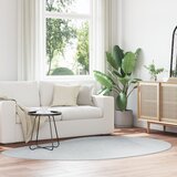 vidaXL Tepisi Sivi Poliester 160 x 230 cm Tepisi za prostore Ovalni | shoptok.hr