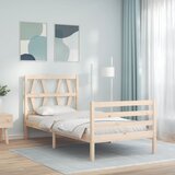 vidaXL Posteljni okvir z vzglavjem 90x200 cm trden les Cene
