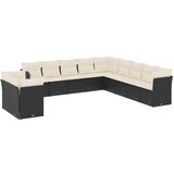  The Living Store Vrtna sedežna garnitura 11-delna z blazinami črn poli ratan - Vrtna Sedežna Garniture, (21451137) | Shoptok.si