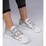 D/CEO marka niezdefiniowana Silver sneakers with animal print finish, Velcro Astrala | Shoptok.si