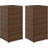 vidaXL Vrtne sadilice 2 kom smeđa 30 x 30 x 60 cm od poliratana | shoptok.hr