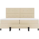  Krevet s opruga kutije s uzglavljem Krema 200 x 200 cm tkanina | shoptok.hr