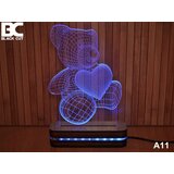 Black Cut 3D lampa sa 9 različitih boja i daljinskim upravljačem - meda ( A11 ) | ePonuda.com