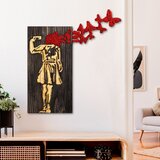 Wallity Zidna dekoracija Banksy - 16-1, 62x70 cm, Crna Cene