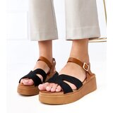  Black eco-leather platform sandals Ursita | shoptok.hr
