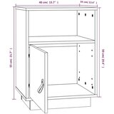  Nočna omarica 2 kosa črna 40x34x55 cm trdna borovina, (20734903) | Shoptok.si