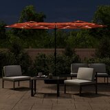  Dvostruki vrtni suncobran s LED svjetlima terakota 316 x 145 cm | shoptok.hr
