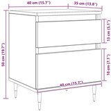  Noćni ormarić Crna hrast 40x35x50 cm Konstruirano drvo | shoptok.hr
