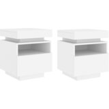  The Living Store Nočna omarica z LED lučkami 2 kosa bela 40x39x48,5 cm - Nočna Omarica, (21503106) | Shoptok.si