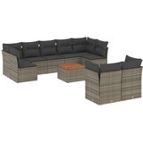 Maison Chic Seti vrtnega pohištva - Vrtna garnitura - Vrtni pohištvo set 10-delna z blazinami siv poli ratan, (21819080) | Shoptok.si