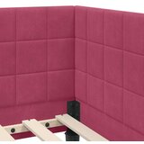 vidaXL Kotna postelja z vzglavjem vinsko rdeča 90 x 200 cm Žamet | Shoptok.si