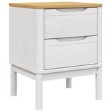 Maison Chic Nočna omarica - Nočna miza FLORO bela 45x39x57 cm trdna borovina, (21688216) | Shoptok.si