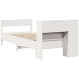 vidaXL Knjižna postelja brez ležišča bela 90x190cm trdna borovina | Shoptok.si