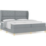 Box Spring Krevet s Madracem Svjetlosiva 200x200 cm Tkanina | shoptok.hr