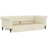  Dnevni krevet na razvlačenje krem 90 x 200 cm od umjetne kože | shoptok.hr