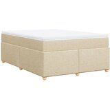  Krevet s oprugama i madracem krem 140 x 190 cm od tkanine | shoptok.hr