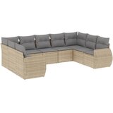  9-dijelni set vrtnih sofa s jastucima bež od poliratana | shoptok.hr