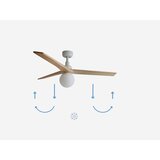 Faro 34280-11L - Plafonski ventilator KLIM M 1xE27/15W/230V borovina/bela + daljinski upravljač | Eponuda.com