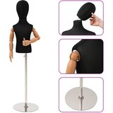  Podesivi Maneken 120-157 cm s Postoljem Uniseks PP Crna | shoptok.hr