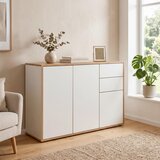 MID.YOU KOMODA, bela, medeni hrast | Shoptok.si