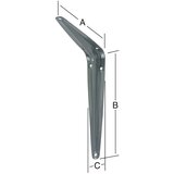 STABILIT Konzola od čeličnog lima (D x Š x V: 300 x 44 x 350 mm, Opteretivost: 40 kg, Čelik, Sive boje) | shoptok.hr