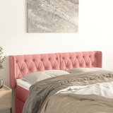  Uzglavlje s ušima ružičasto 163x16x78/88 cm baršunasto | shoptok.hr