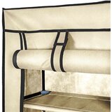 Ormarić za cipele s pokrovom od tkanine 57 x 29 x 162 cm krem | shoptok.hr