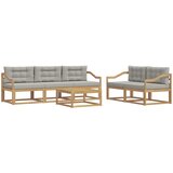  Set vanjskih sofa 6 kom. Bijela i svjetlosiva | shoptok.hr