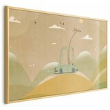  Plakat - Traveling Giraffe 90x60 Zlatni okvir | shoptok.hr