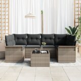  Set od 7 dijelova vrtnog namještaja sa jastučićima siva poli ratan | shoptok.hr