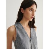 Reserved - Prsluk od trapera isprana izgleda - siva | shoptok.hr