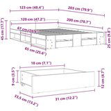 vidaXL Okvir za krevet s ladicama bijela 120x200 cm konstruirano drvo | shoptok.hr