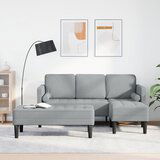 vidaXL 2-delni set sofa s blazinami svetlo siva tkanina Cene