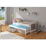 ADRK Otroka postelja TIARRO z ograjico in vzmetnicama 87 cm - BELA-HRAST TARTUF | Shoptok.si