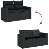 vidaXL Vrtna sedežna garnitura 6-delna z blazinami črna poli ratan | Shoptok.si