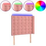  LED uzglavlje ružičasto 103x16x118/128 cm baršunasto | shoptok.hr