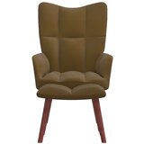The Living Store Stol za sproščanje s stolčkom rjav žamet - Stol Za Sproščanje, (21420489) | Shoptok.si
