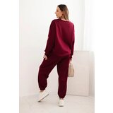 Kesi Włoski Ladies' butter set with a loose sweatshirt and pants with the inscription LOVE khaki | shoptok.hr