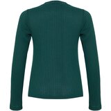 Trendyol Emerald Green High Collar Ribbed Flexible Slim Fit Knitted Blouse | Shoptok.si