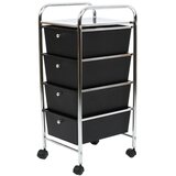 Premier Housewares Crni/u srebrnoj boji plastični regal na kotačima 33x79 cm – Cijene